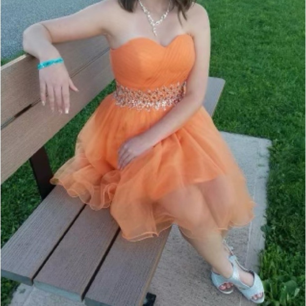 Jaeden Blood Orange Homecoming dress Size M Suede